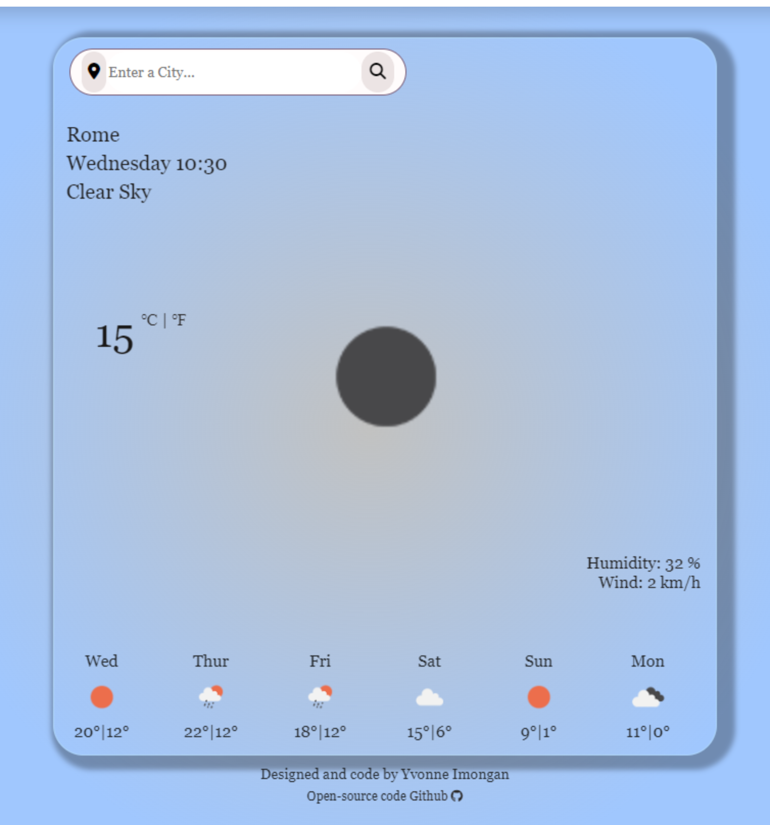 Weather app preview